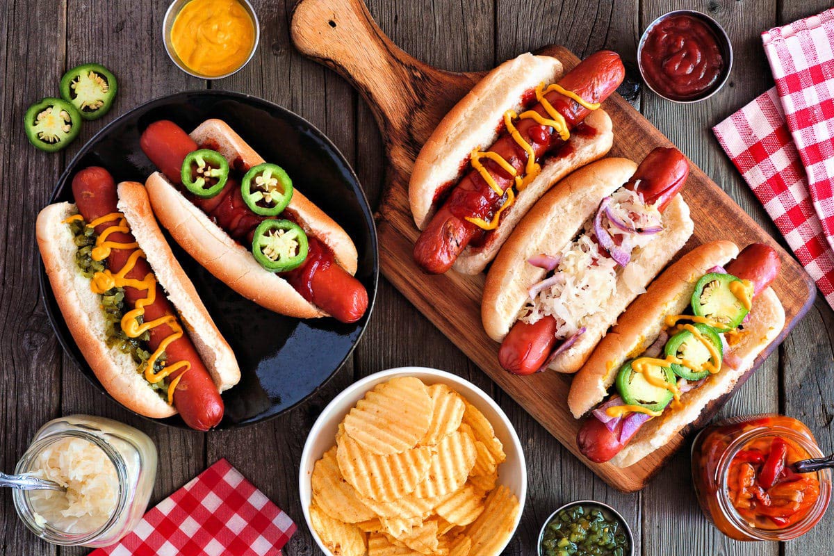 Air Fryer Hot Dogs with Rainbow Platter Recipe