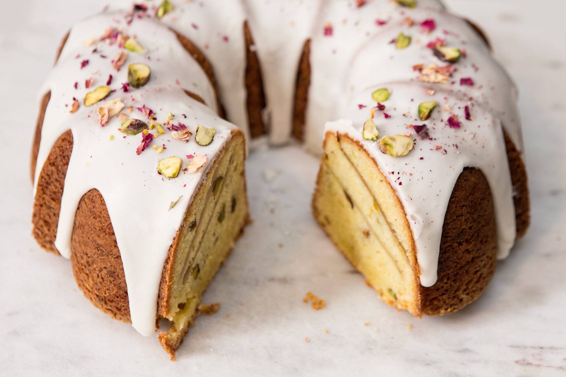 Coconut Bundt Cake with Roasted Rhubarb Recipe