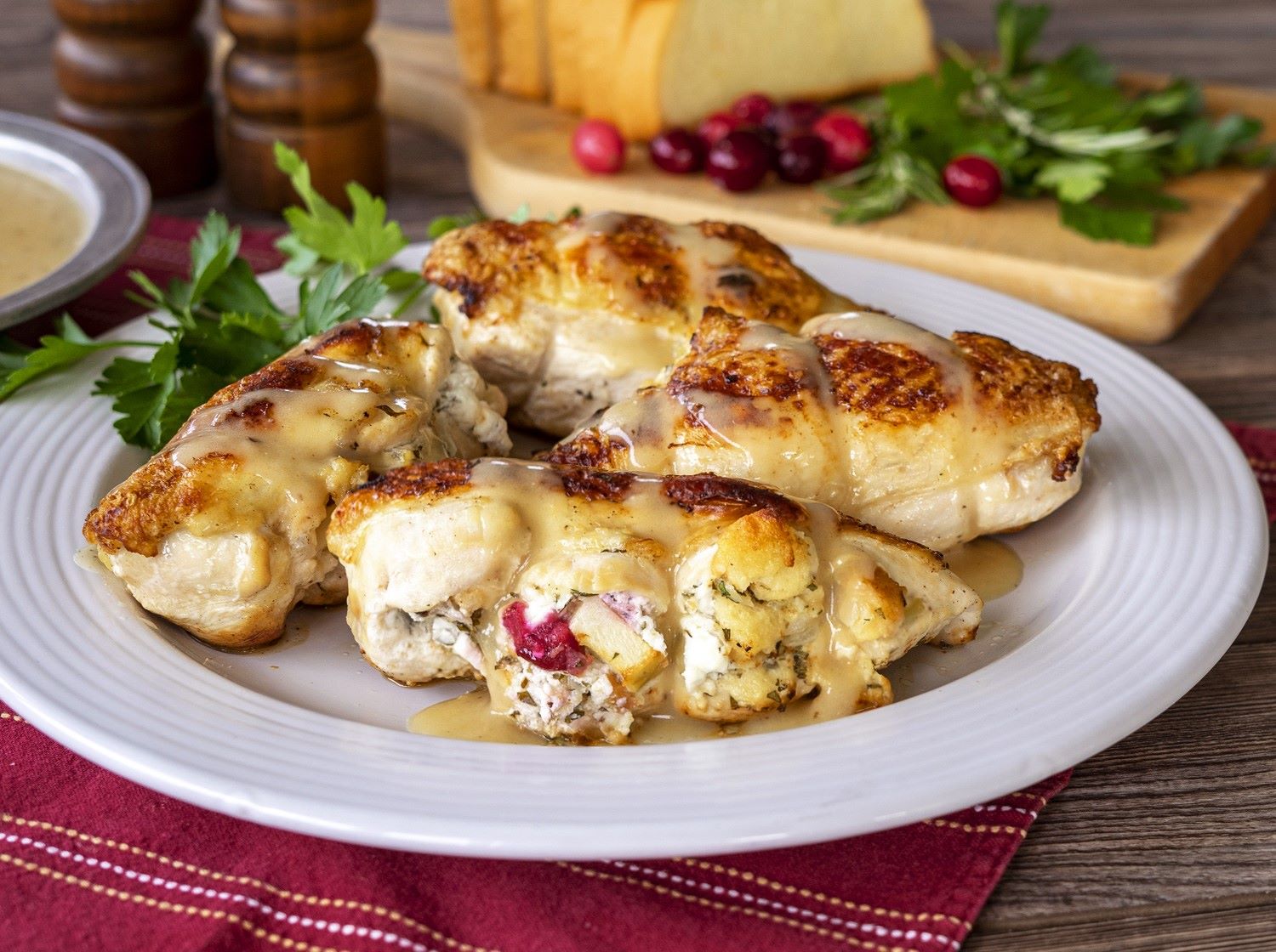 Spinach and Feta Stuffed Chicken with Lemon Sage Sauce Recipe