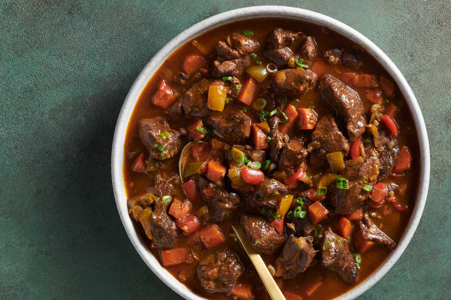 Jamaican Stew With Green Onions And Pork Recipe