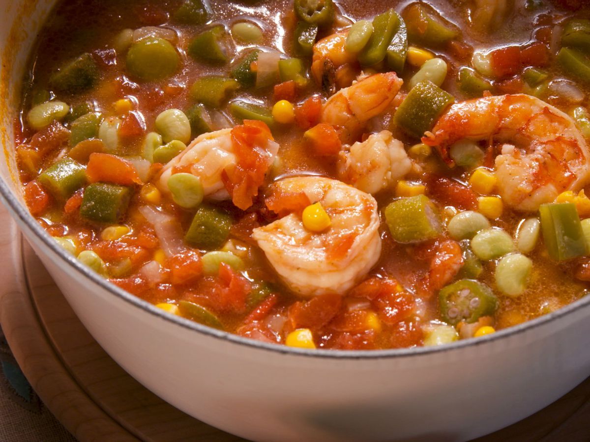 Okra Stew With Chicken, Sausage, And Shrimp Recipe