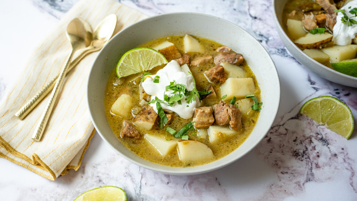 Pork Hominy Green Chile Stew Recipe