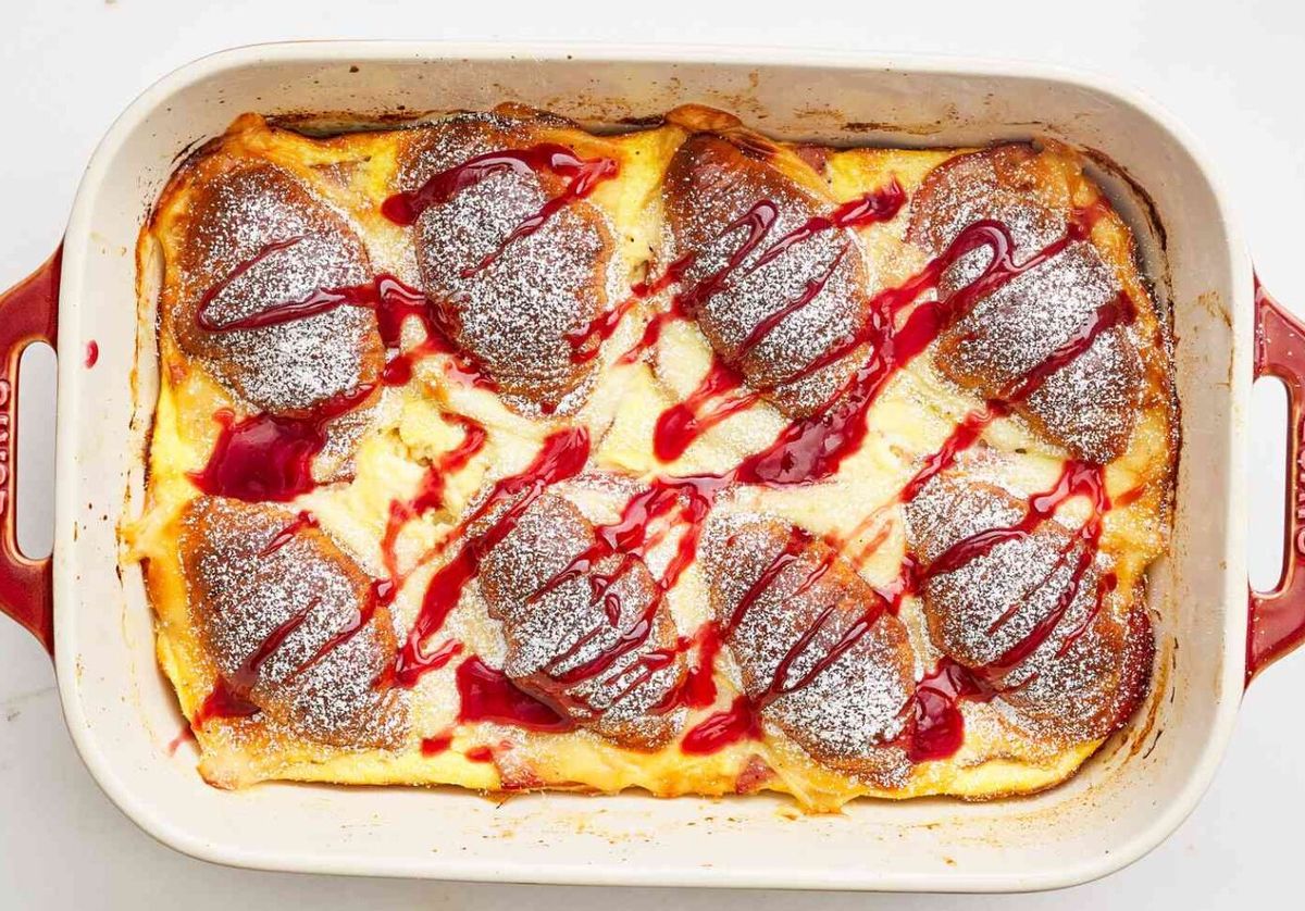 Monte Cristo Casserole Recipe with Raspberry Sauce