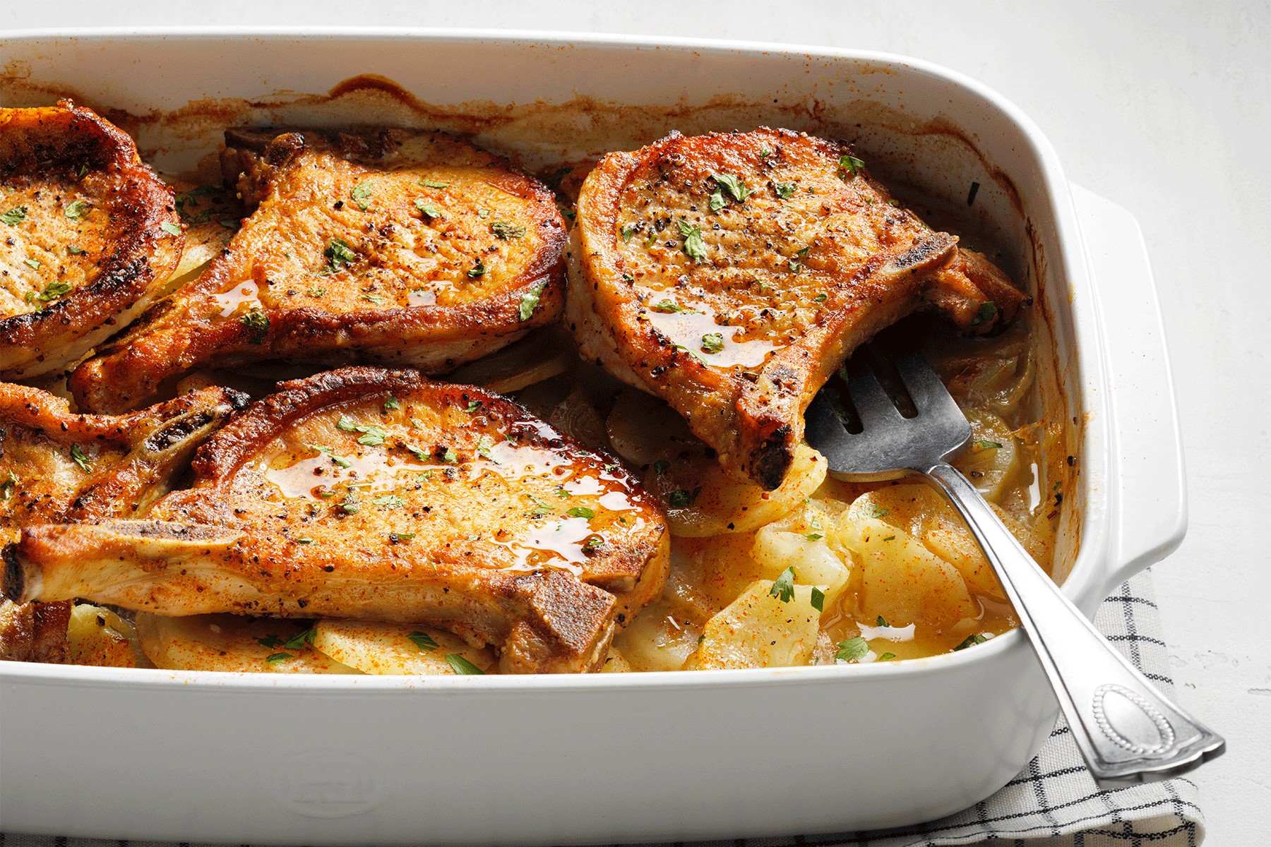 Smothered Pork Chop Scalloped Potato Casserole Recipe