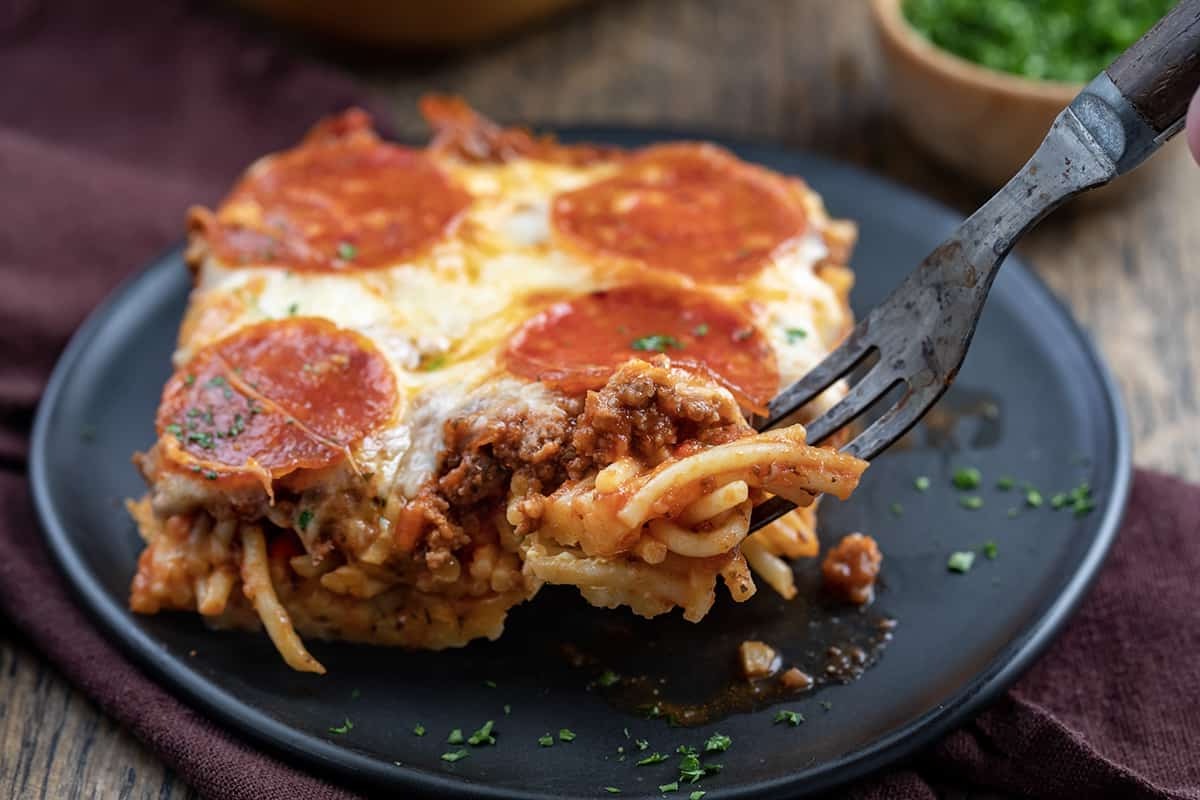 Spaghetti Pizza Casserole Recipe