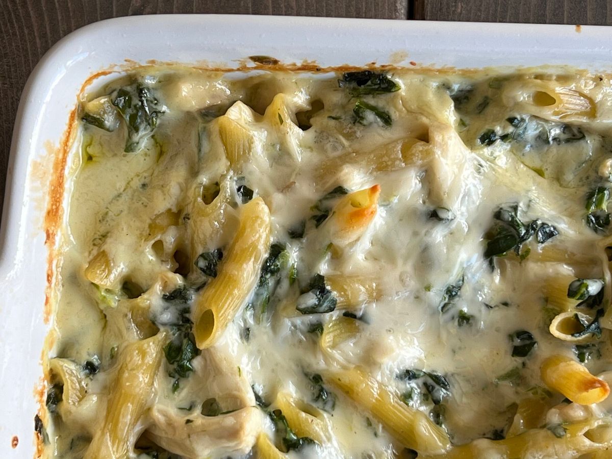 Spinach Alfredo Pasta Casserole Recipe