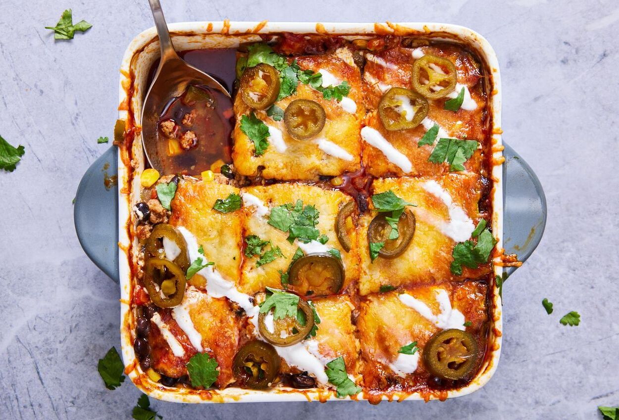 Turkey Zucchini Enchilada Casserole Recipe