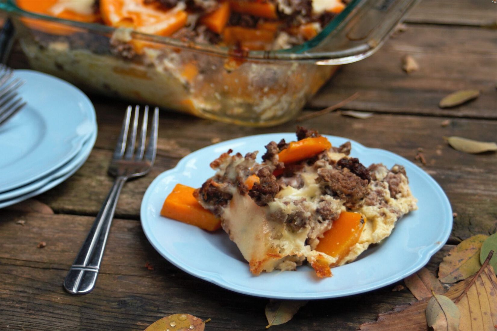 Butternut Squash and Ground Beef Casserole Recipe