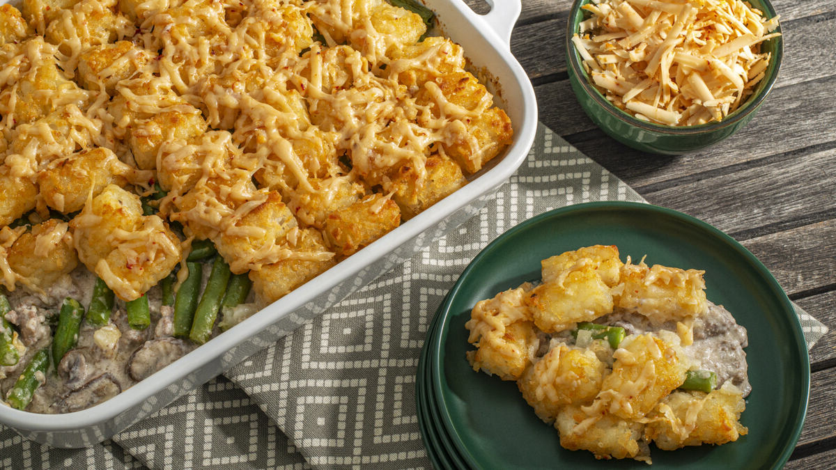 Cheesy Tater Tot Meatloaf Casserole Recipe