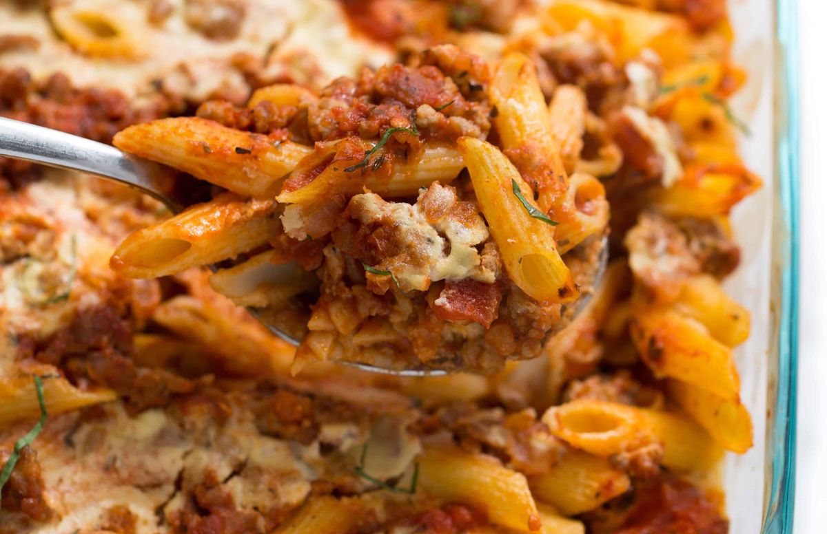 Dairy Free Baked Ziti Casserole Recipe