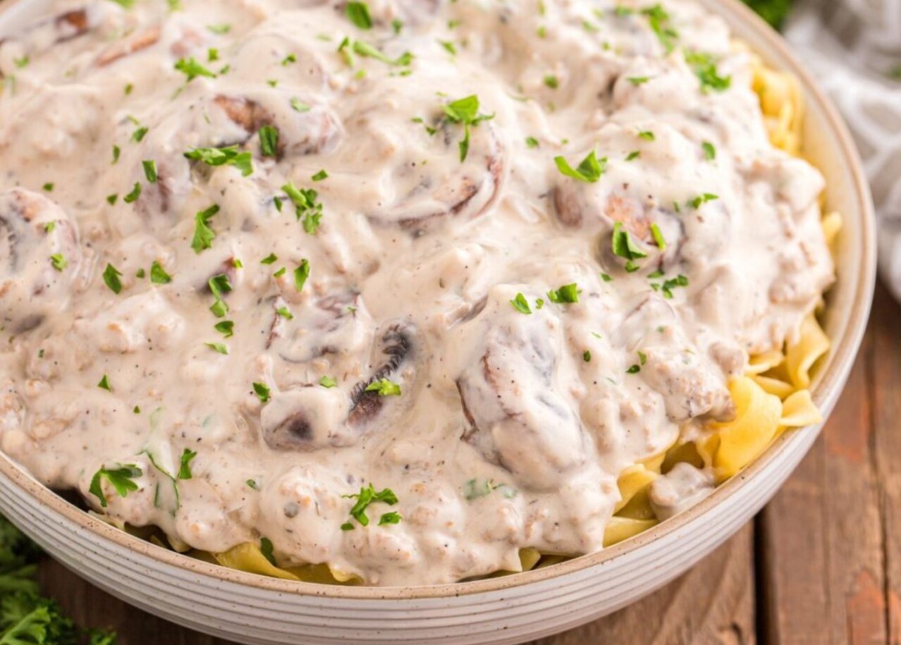 Ground Turkey Stroganoff Casserole Recipe