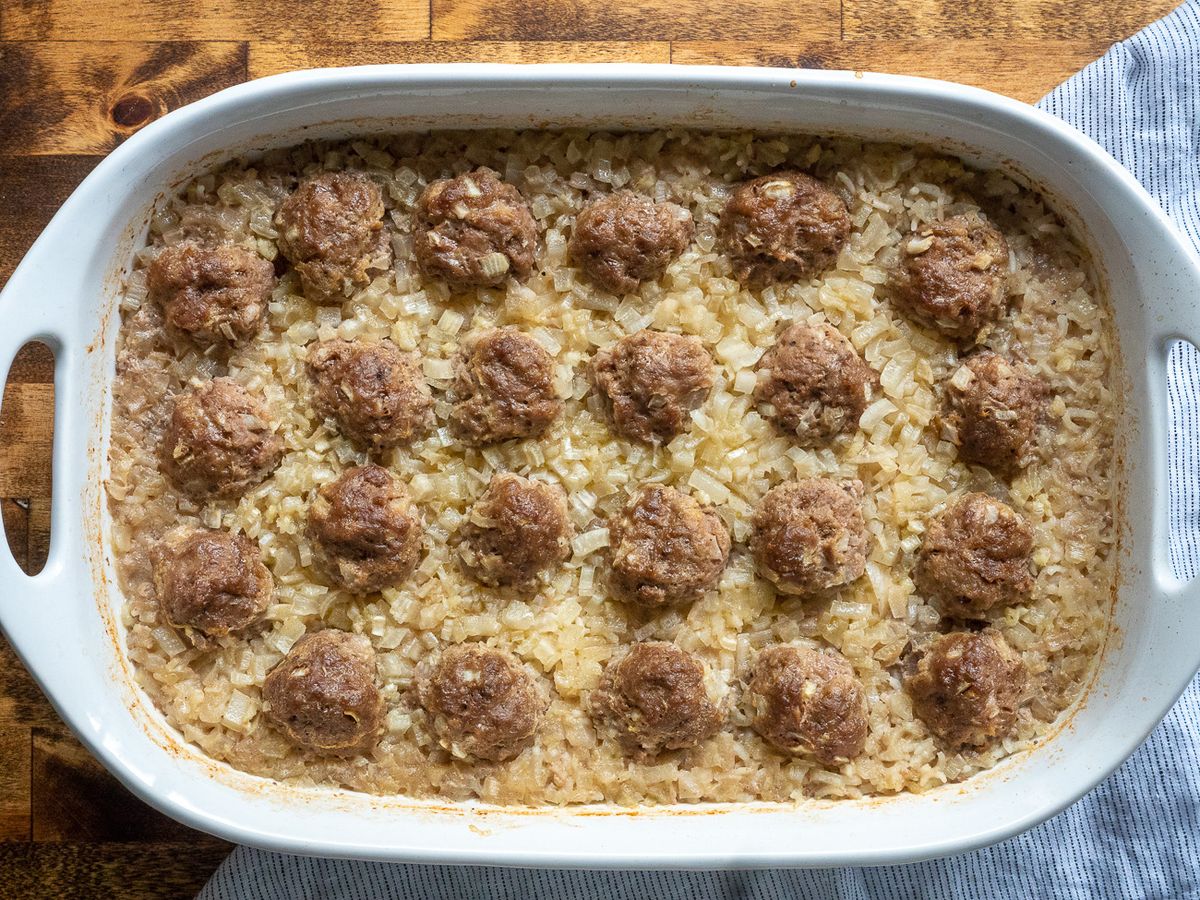 Meatball and Rice Casserole Recipe