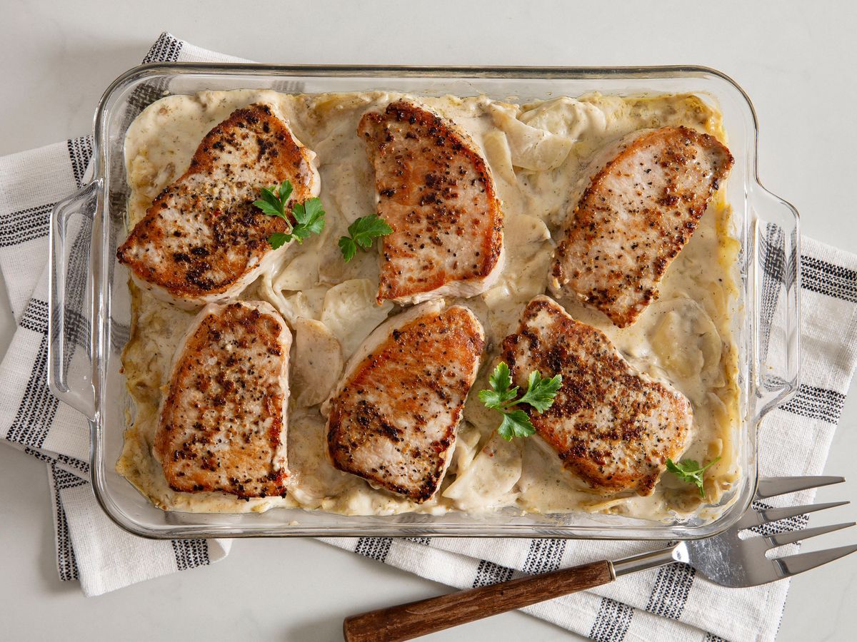 Pork Chops and Scalloped Potatoes Casserole Recipe