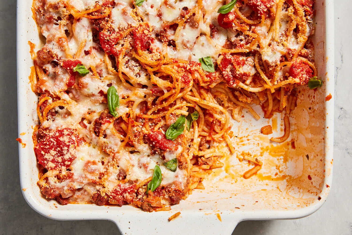 Spaghetti with Alfredo and Red Sauce Casserole Recipe