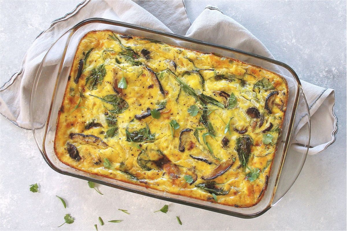 Spinach Mushroom Egg Casserole Recipe