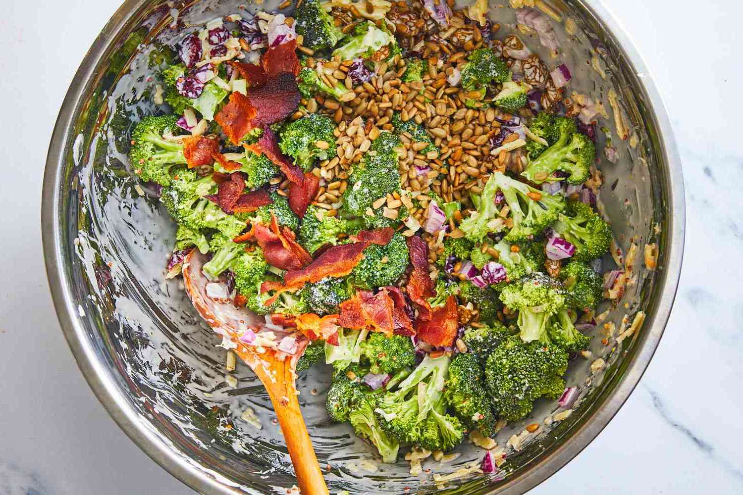 Broccoli Salad with Grapes Bacon and Sunflower Seeds Recipe