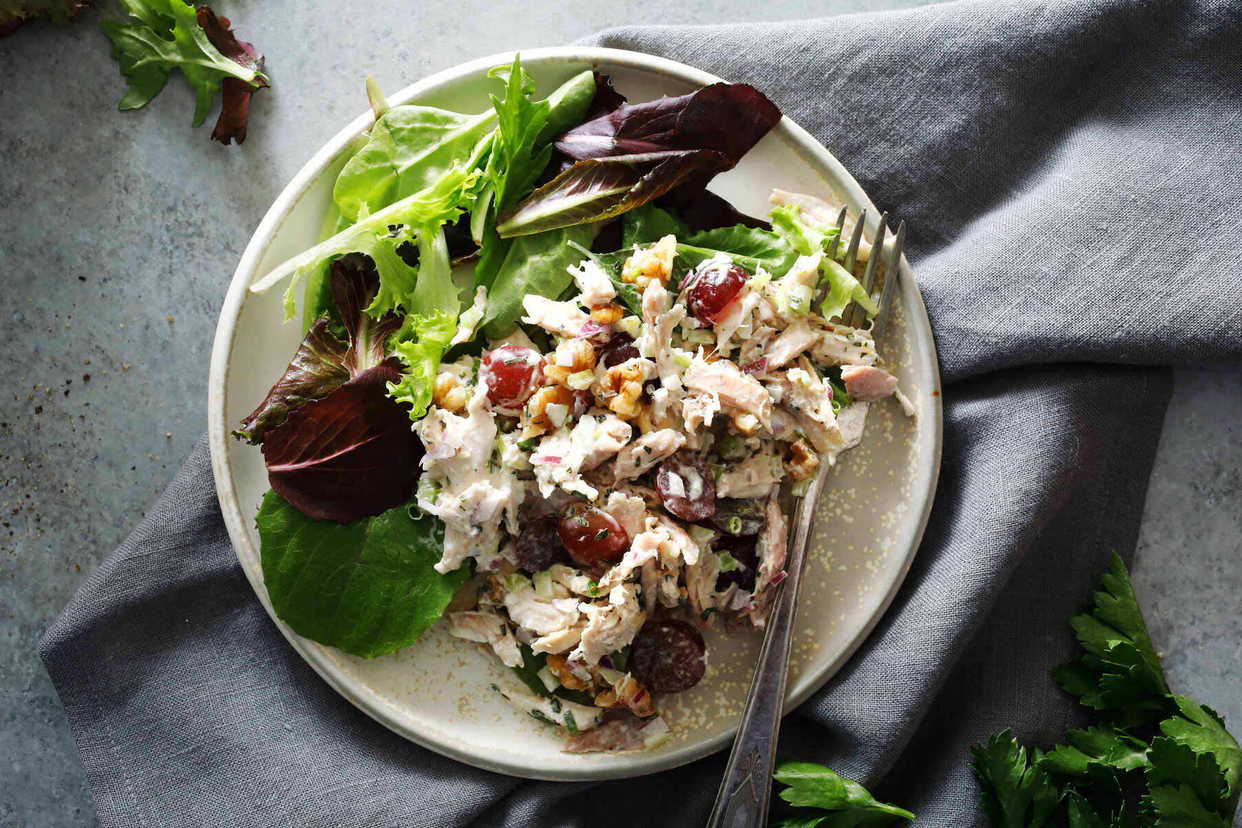 Chicken Salad with Apples Grapes and Walnuts Recipe